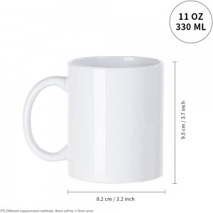 12 oz sublimationskrus Blanke porcelænkrus Klassiske drikkekopper med håndtag