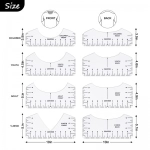 Treoir Rialóir T-léine 12PCS le haghaidh Ailíniú Vinyl Aistriú Teasa