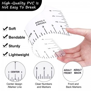 12PCS T-shirt Ruler Guide para sa Heat Transfer Vinyl Alignment