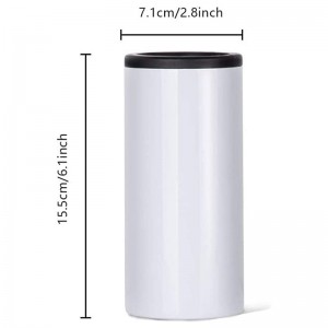 12oz Sublimation Slim Skinny White Stainless Steel Can Cooler