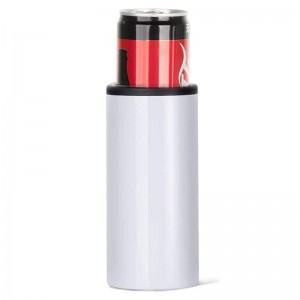 12oz Sublimation Slim Skinny White Stainless Steel Can Cooler
