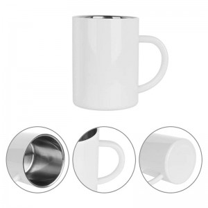 Tazze vuote per sublimazione da 15 OZ Tazza da campeggio in acciaio inossidabile bianca