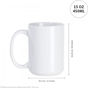 15 oz Sublimation Mugs Kosong Sublimation Cups Bodas Mugs pikeun Sublimation