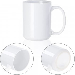 15 oz Sublimasi Mug Blank Sublimasi Cangkir Mug Putih kanggo Sublimasi