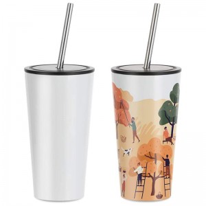 16 OZ Sublimation хоосон аяга Зэвэрдэггүй ган цагаан кофе аялал жуулчлалын аяга