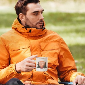 17 OZ Sublimācijas sagataves Krūze White Camping Outdoor Coffee Travel Metāla krūze ar sudraba apmali