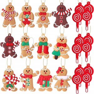 Gingerbread Man Christmas Ornaments Christmas Ornaments Set Candy Cane Christmas Decor