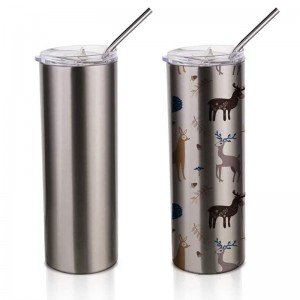 20 OZ sublimacijski prazen kozarec Skinny Tumbler Cups Ravni kozarec iz nerjavečega jekla