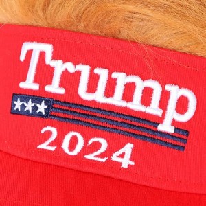 Trump 2024 Hut mat Hoer, Donald Trump Maacht Amerika erëm super Perücke Hut bestickt Ultra Upassbar MAGA Baseball Cap