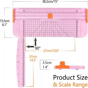 A4 Daim Ntawv Cutter Titanium Ncaj Daim Ntawv Trimmer nrog Sab Ruler rau Scrapbooking Craft, Ntawv, Daim Coupon, Daim Ntawv Sau, Cardstock