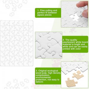 A5 63 Rectangle Sublimation Puzzle Sekheo sa Jigsaw Rectangle Sebōpeho Se Setho sa Pelo