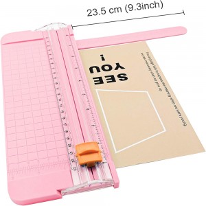 A5 mpempe akwụkwọ Titanium kwụ ọtọ Trimmer nwere akụkụ onye na-achị maka Scrapbooking Craft, Akwụkwọ, coupon, Label, Cardstock