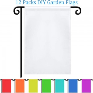 12” x 18” Blank Sublimation Garden Flag DIY Lawn Garden Flags Polyester Banners Flag for Indoor Outdoor Courtyard Decoration