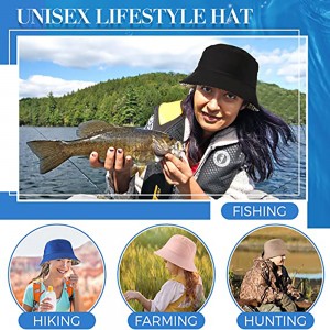 Kapelusz typu Bucket dla kobiet Letnie podróże Sun Beach Hats Packable Outdoor Fishing Hats Czapka rybacka unisex nakrycia głowy