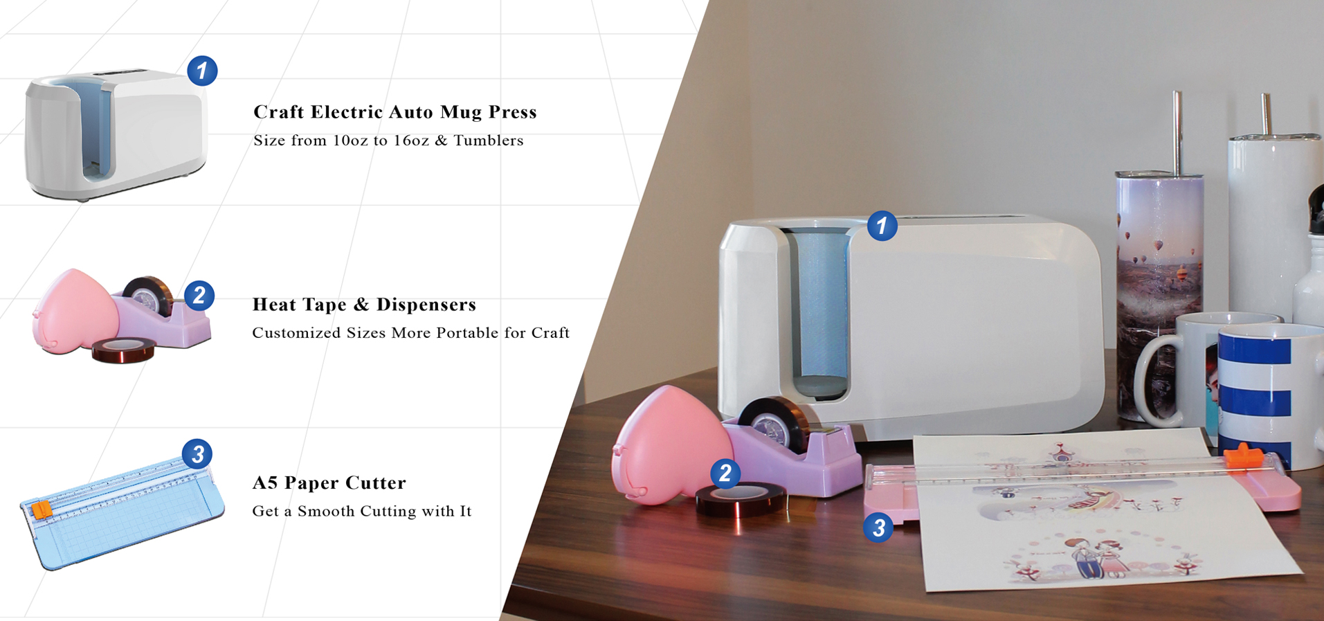 Bedre end Cricut Mug Press!Automatisk Craft One Touch krustryk