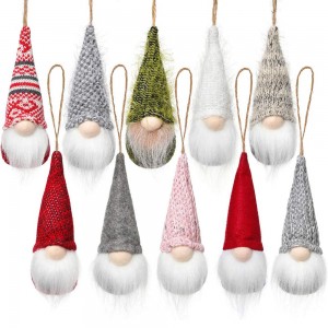 Christmas Ornaments Handmade Plush Gnomes Santa Elf Hanging Home Decorations Holiday Decor