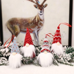 Ornamenti tal-Milied Handmade Plush Gnomes Santa Elf Mdendlin Dekorazzjonijiet tad-Dar Holiday Decor