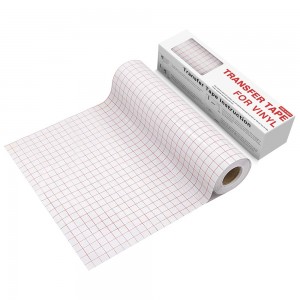 גליל קלטת נייר להעברת נייר ויניל שקוף - 12 x 50 FT עם סרט יישום רשת יישור עבור סילואט קמיע,