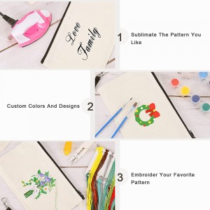 Kitapo kosmetika Sublimation Blank Heat Transfer Bags Makeup