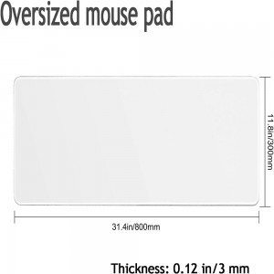 Gaming Mouse Pad Sublimation Blanks Malaking White Mouse Pads para sa Office Home Business