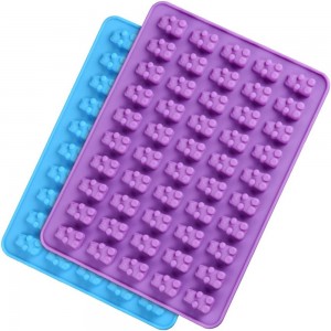 Moldes de silicone para doces – Moldes de goma de chocolate com 2 conta-gotas antiaderentes de grau alimentício Pacote de 4