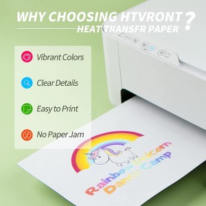 A4 Heat Transfer Paper for Light-Colored T Shirt – Wash Durable Iron on Transfer Paper for Ink-jet Printer