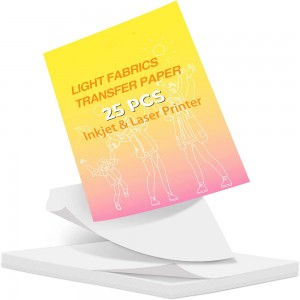 8.5×11″ Iron on Transfer Paper for Inkjet & Laser Printer for Dark T Shirts