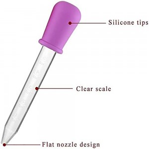 Penetes Cair Silikon 5Ml Penetes Mata Obat Cair Bening dengan Ujung Bohlam untuk Cetakan Permen Anak-anak