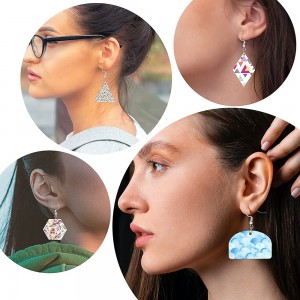 MDF Sublimation Earring Blanks with Earring Hooks Jump Rings