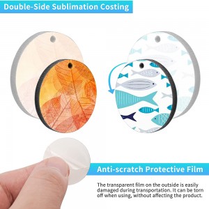 MDF Sublimation Earring ເປົ່າຫວ່າງທີ່ມີຕຸ້ມ Hooks Jump Rings