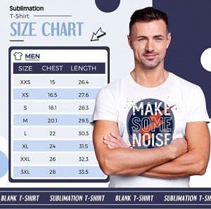 Men Sublimation Blank T Shirt White Polyester Shirts Crew Neck Short Sleeve for Sublimation