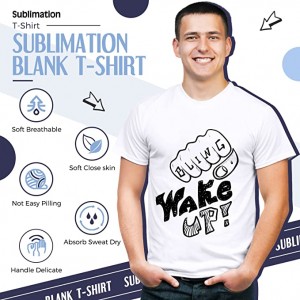 Эрэгтэй Sublimation Хоосон футболк Цагаан Полиэфир цамц Сублимацын зориулалттай богино ханцуйтай