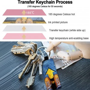 PU Leather Sublimation Blanks Keychain Glitter Rectangle Keychain