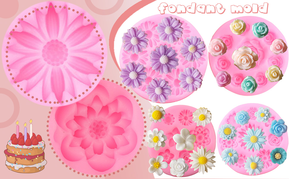 Maelezo ya Rose Flower Silicone Molds