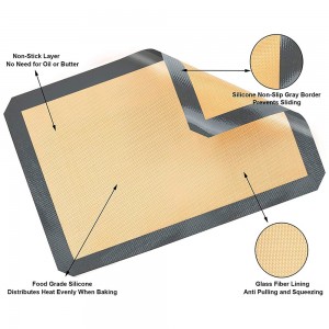 Silicone Baking Mats, Seti ye7, BPA-Yemahara Chikafu Giredhi Reusable Baking Mat Professional Non-stick Pastry Mat Oven Liner Sheets Mats