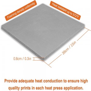 Siliconenmat voor hittepers 8 - 10 mm dikste voor warmteoverdrachtmachine