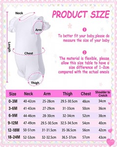 Sublimare Baby Blank Bodysuits Body alb cu maneca scurta pentru bebe