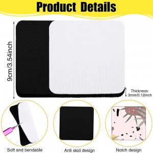 Square Sublimation Coaster Sublimation Blank Cup Mat Blank Rubber Coasters Heat Transfer Cup Mat Blank Cup Mat.