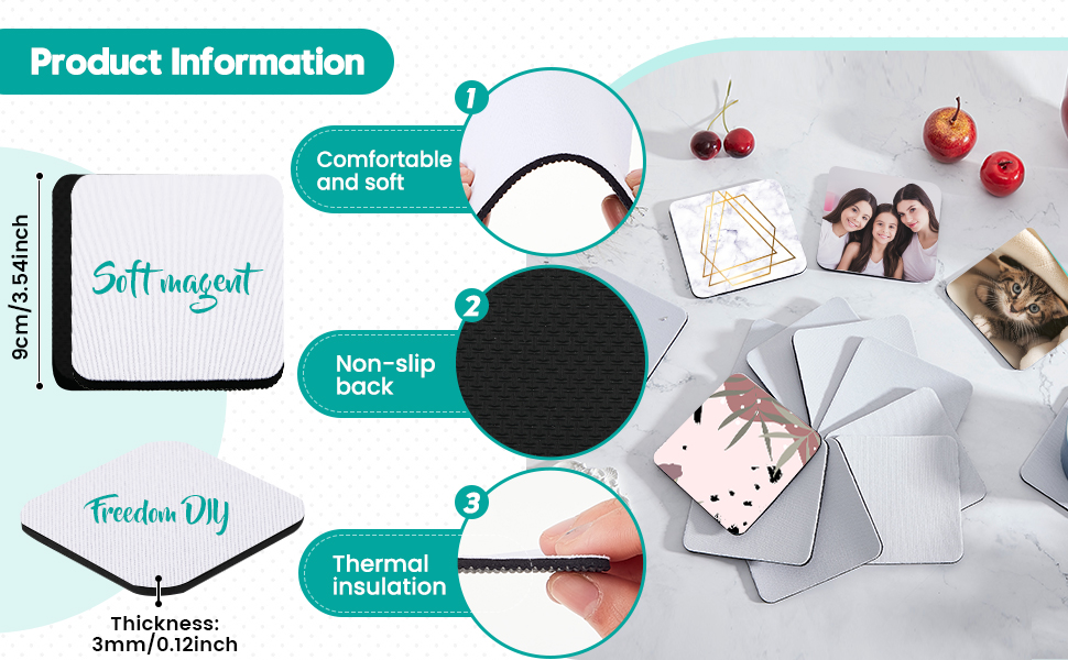 Mion-fhiosrachadh Square Sublimation Coaster