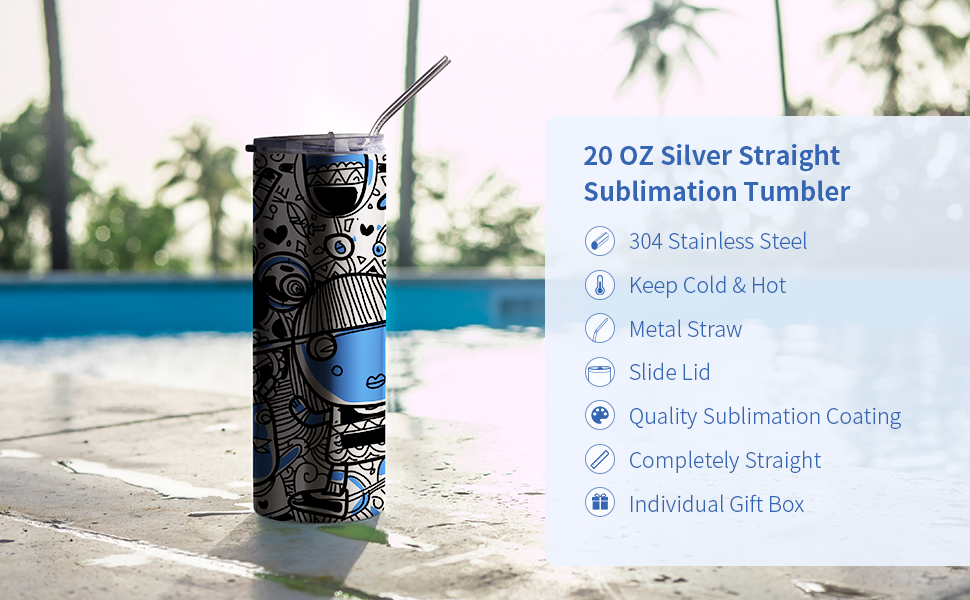Real Blanks BULK- 20 oz Straight Sublimation Tumblers - (No Taper) – REAL  BLANKS