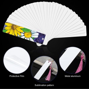 ʻO Sublimation Blank Bookmark Heat Transfer Metal Aluminum DIY Bookmark me ka Hole a me nā ʻāpana kala no ka hana lima.