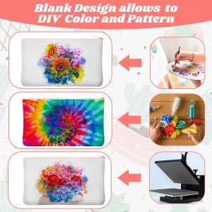 Mixed Color Sublimation Blank Canvas Makeup Bags Bulk Blank DIY Heat Transfer mei rits