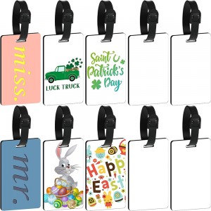 Sublimation Blank Luggage Tags اڇو خالي سفري بيگ سامان جا ٽيگ