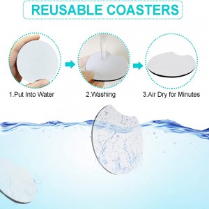 I-Sublimation Blanks Cup Coasters , i-2.76inch yeSetyhula yokuVula i-Sublimation Coaster engenanto ye-DIY Coasters Crafts