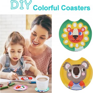 Sublimation Blanks Cup Coasters, 2.76inch Ṣiṣii Iyika Iyika Ṣiṣakoṣo Sublimation Coaster fun Awọn iṣẹ-ọnà DIY Coasters