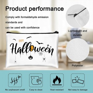 Sublimation Blanks Products Cosmetic Bag Heat Transfer Zipper Polyester Pencil Bag for Women Travel Graduation Season Gift