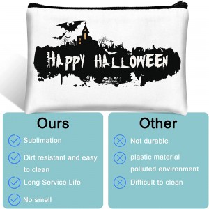 Sublimation Blanks Products Cosmetic Bag Heat Transfer Zipper Polyester Pencil Bag for Women Travel Graduation Season Gift