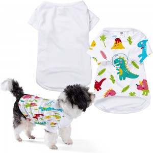 Camisa para cachorro de sublimação, branco, poliéster, transferência de calor, leve, colete, fresco, respirável, roupas para animais de estimação