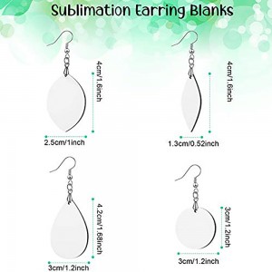 Sublimation Earring Blank Transfer Heat Wire Hooks Earrings Unfinished Wood Teardrop Earring Pendants