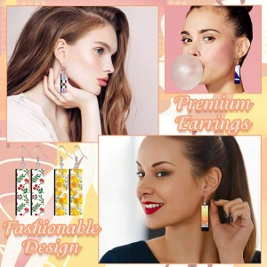 ʻO nā apo pepeiao Sublimation Blank Bulk, Sublimation Printing Earrings Unfinished Rectangular Heat Transfer Earring Pendant me nā apo pepeiao.